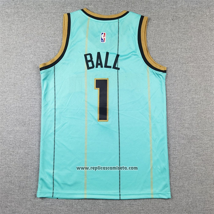 Camiseta Nino Charlotte Hornets Lonzo Ball #1 Ciudad 2024-25 Verde